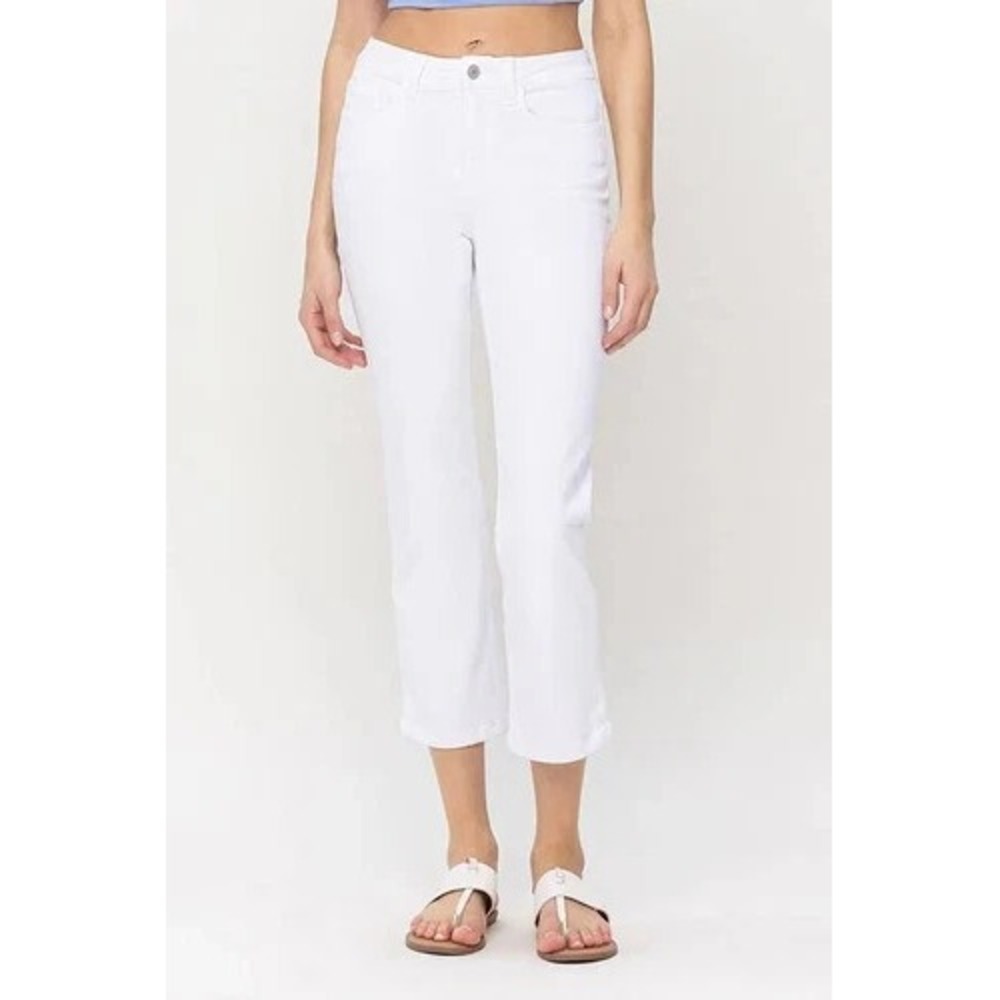 Vervet Sz 30  High Rise Crop Slim Straight Jeans White